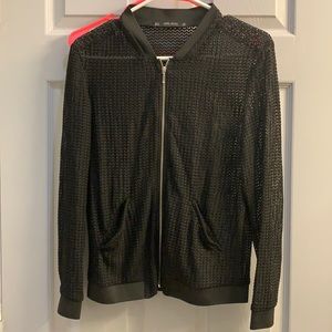 ZARA BLACK MESH ZIPUP